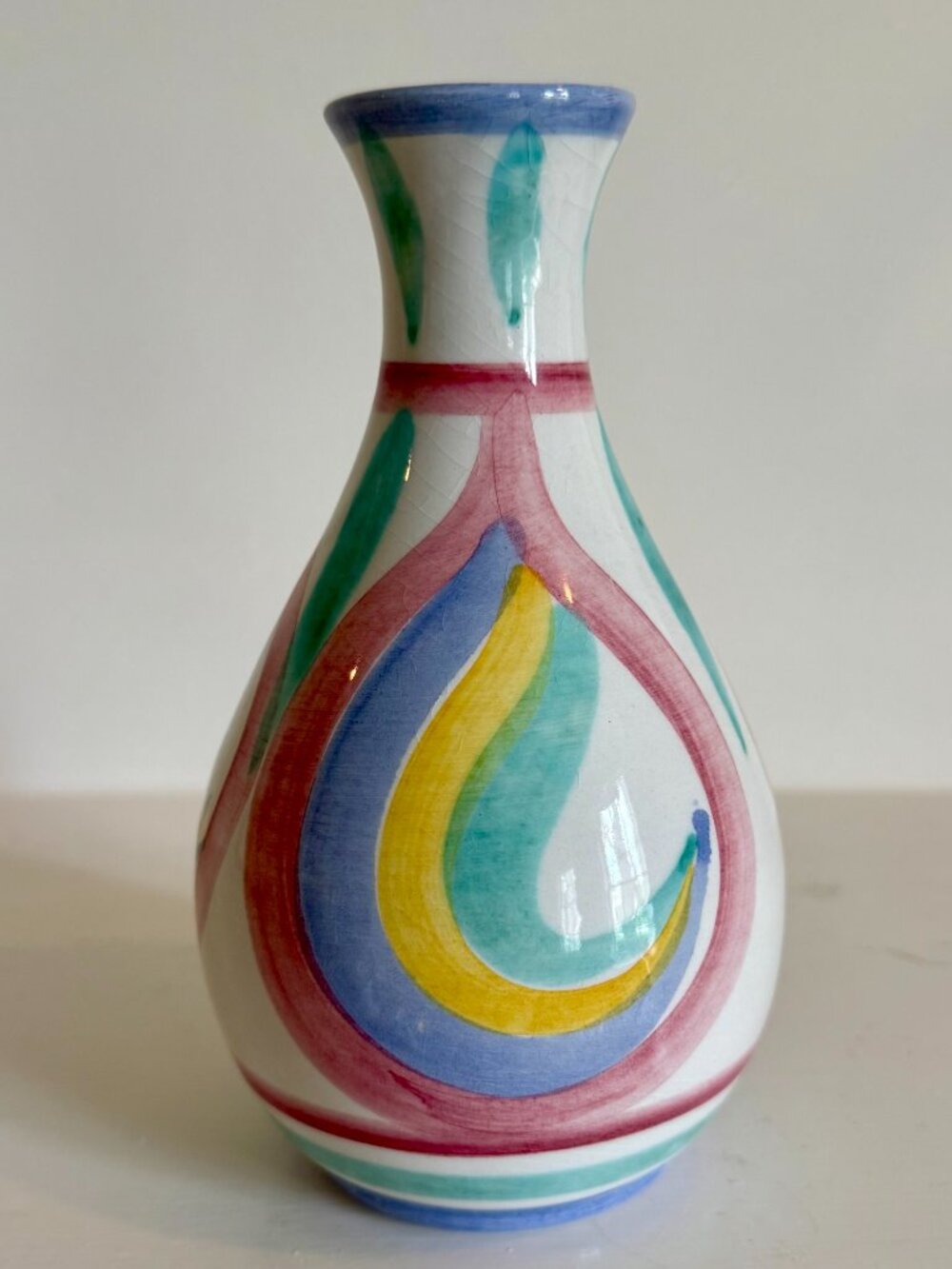 Vietri Colore Bud Vase Circa 1986 Italy Hand Painted